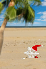 Fototapeta na wymiar Christmas decorations on sea coast