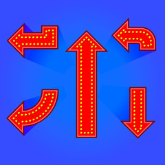 Signboard electric arrow