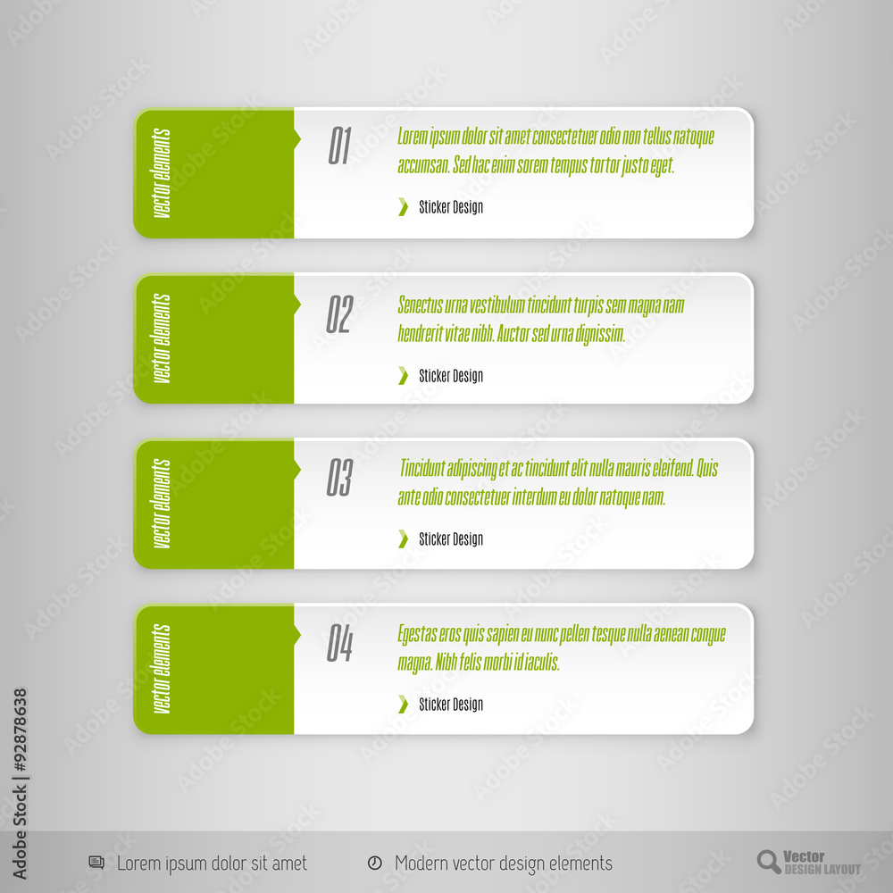 Poster vector tabs as design elements for business layouts.