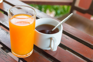 tea and Orange juice