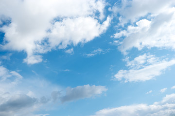 Sky and clouds with copyspace, place for text. Azure sky