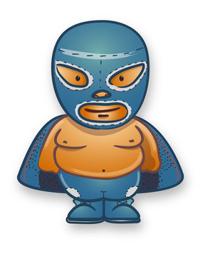 Mexican Traditional Cartoon Wrestler