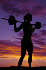 silhouette of woman squat stand