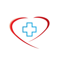 Abstract medical heart whit cross.