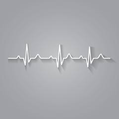 Vector Illustration heart rhythm ekg .