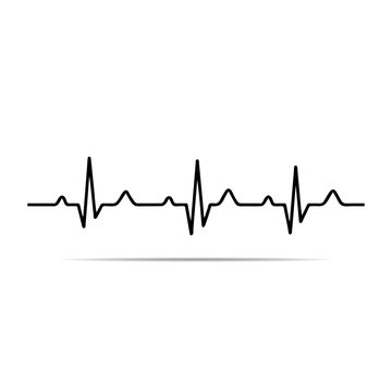 Vector Illustration heart rhythm ekg .