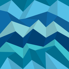 Polygonal blue pattern. Zigzag vector background, wall paper.