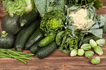 Assortment of green vegetables