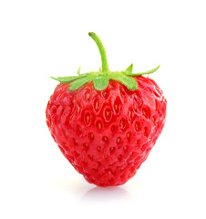 Ripe strawberry isolated on white