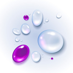 Vector water drops