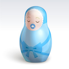 Vector illustration of boy matrioshka