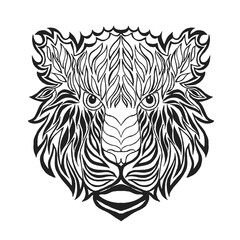 Zentangle stylized tiger head. Sketch for tattoo or t-shirt.