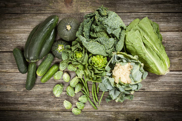Assortment of green vegetables