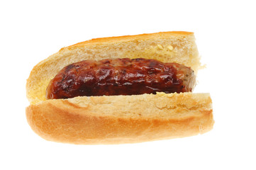 Sausage in baguette