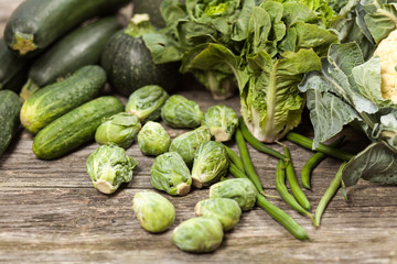 Assortment of green vegetables