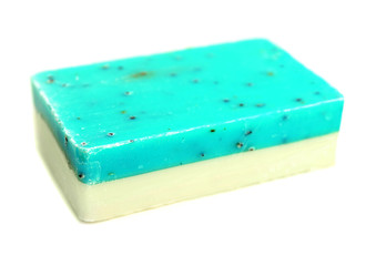 Bar of natural soap isolated on white