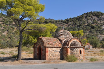 one of chrches of Limonos monastery,Lesbos island,Greece