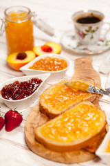 Slices of bread with jam