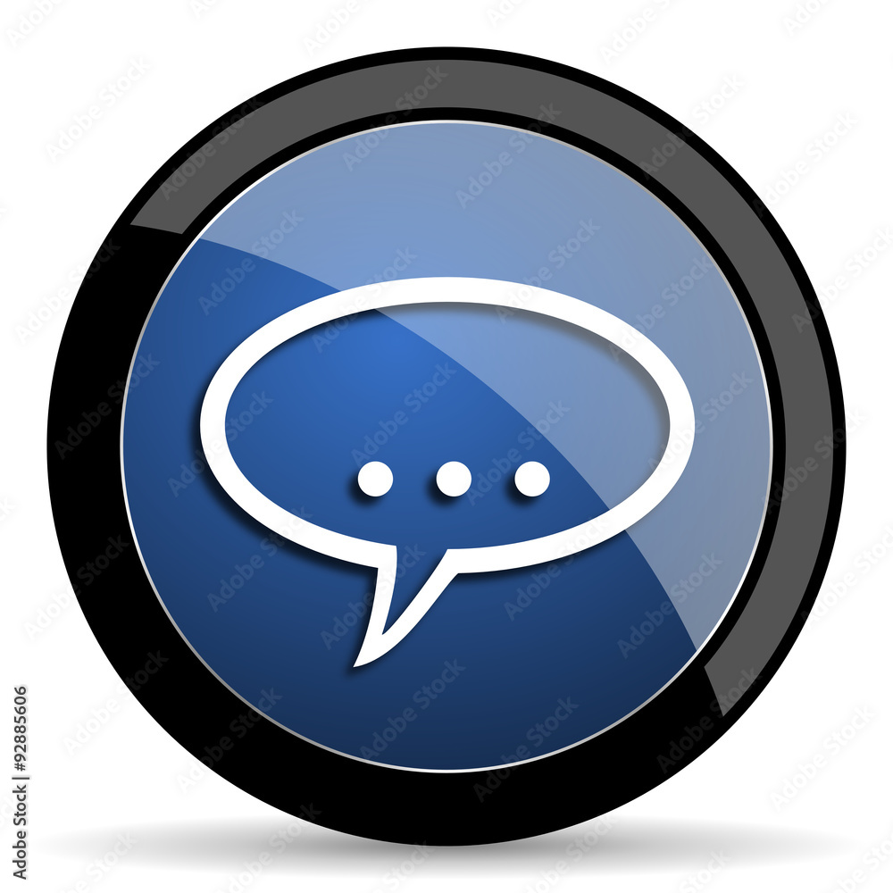 Poster forum blue circle glossy web icon on white background, round button for internet and mobile app