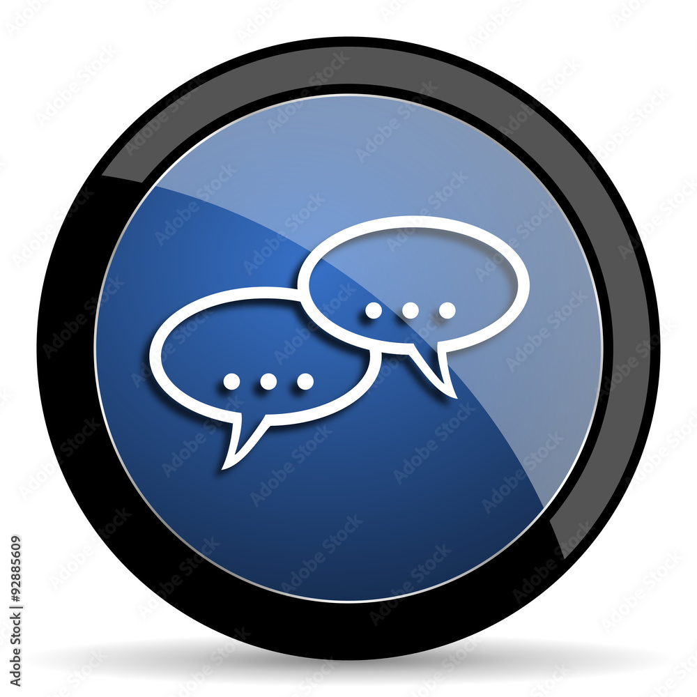 Aufkleber forum blue circle glossy web icon on white background, round button for internet and mobile app