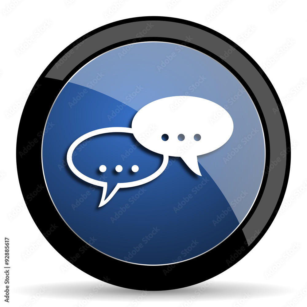 Aufkleber forum blue circle glossy web icon on white background, round button for internet and mobile app