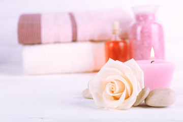 Spa treatments on light background