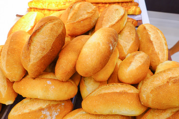 Delicious bread at bakery shop.
