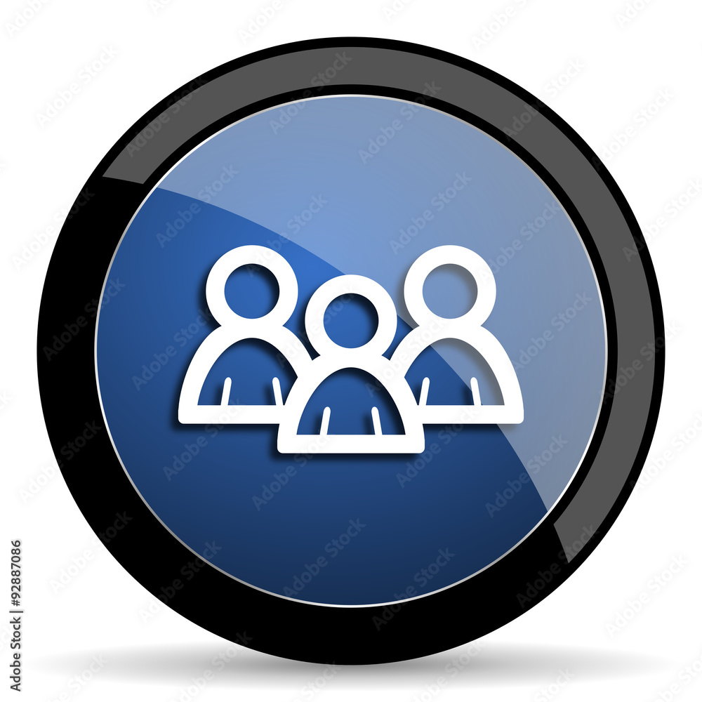 Poster forum blue circle glossy web icon on white background, round button for internet and mobile app