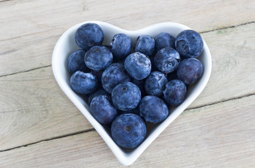 Heart-shaped blueberries.