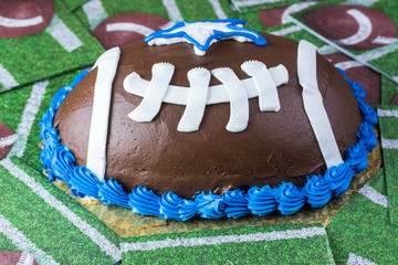 Football shaped cake. © russiandoll64
