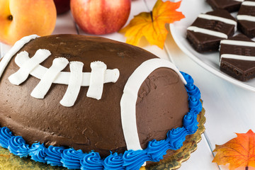 Football shaped cake. © russiandoll64