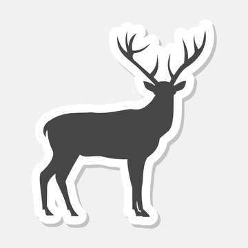 Deer sticker with long shadow