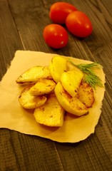  roasted potatoes and tomatoes