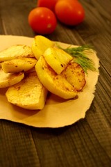  roasted potatoes and tomatoes