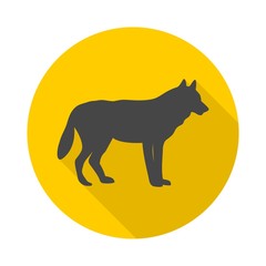 Obraz premium Wolf icon with long shadow