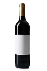 bottle of wine isolated on white background