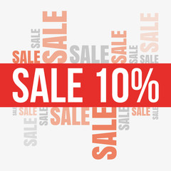 Sale word cloud, discount banner