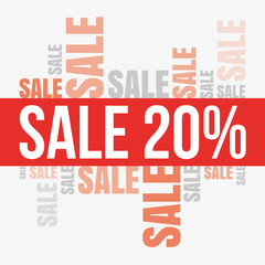 Sale word cloud, discount banner