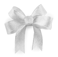 Satin ribbon bow isolated on white