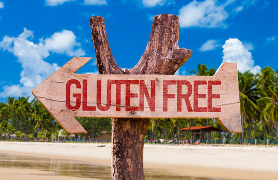 Gluten Free arrow with beach background