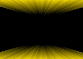 Vector : Perspective yellow line on black background
