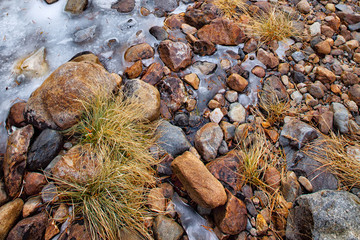 Frozen river. Location: Yosemite National Park