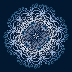 Hand-drawn doodles snowflake, metallic color gradient.
