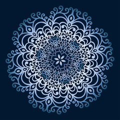 Hand-drawn doodles snowflake, metallic color gradient.