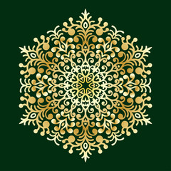 Hand-drawn doodles snowflake, metallic color gradient.