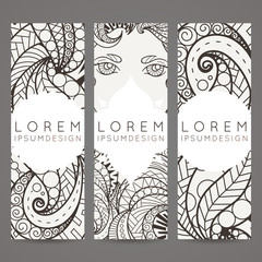 Set of vector design templates. Brochures in random colorful
