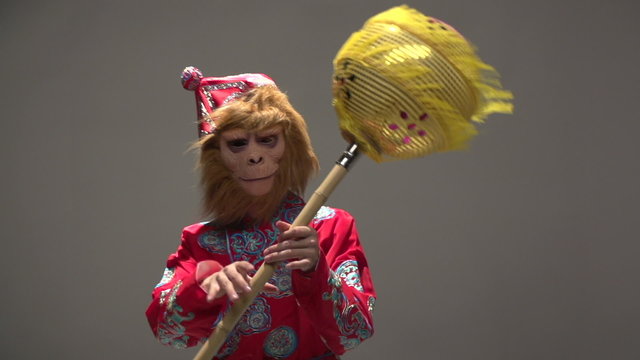 Orange, red monkey symbol 2016, the character in the costume of