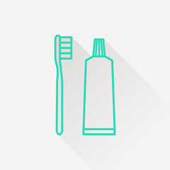Fototapeta premium Toothbrush and toothpaste icon