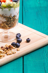 Muesli and yogurt with berries