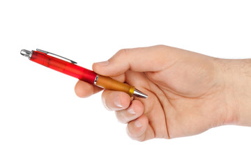 Hand giving pen